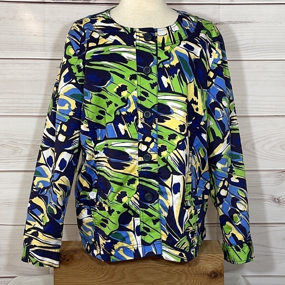 Chico's Abstract Print Lined Jacket Size XL/16/Chico's 3 - Picture 2 of 8